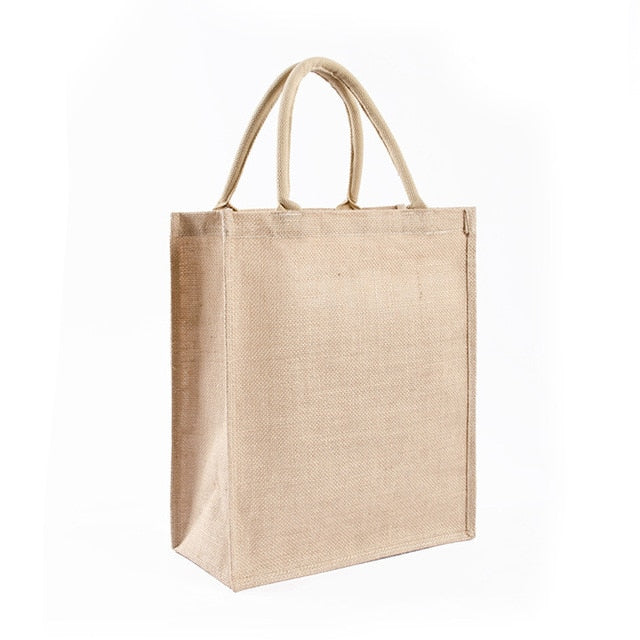 Personalized Signature Burlap Tote Bag