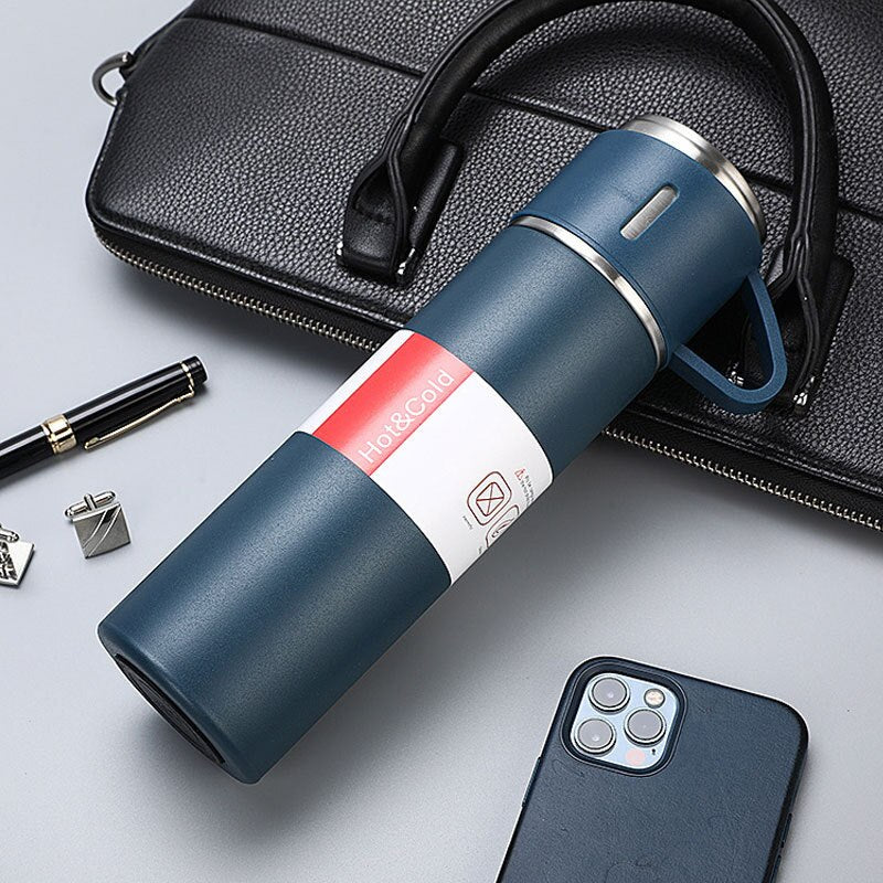 3 In 1 set of  Thermos Mug Leak_Proof Travel Thermo Cup for Tea Water Coffee Thermo Cafe 500ML Double Stainless Steel