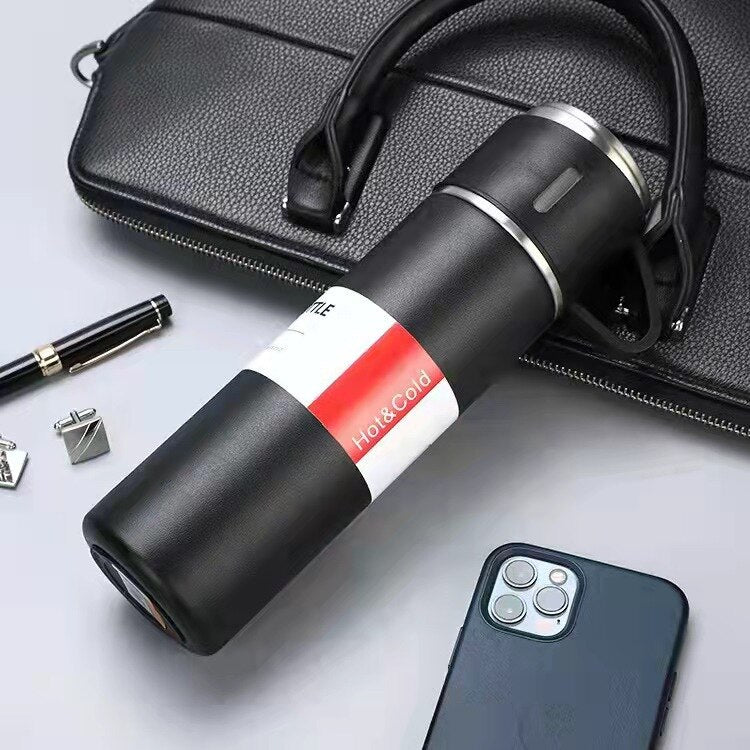 3 In 1 set of  Thermos Mug Leak_Proof Travel Thermo Cup for Tea Water Coffee Thermo Cafe 500ML Double Stainless Steel