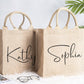 Personalized Signature Burlap Tote Bag
