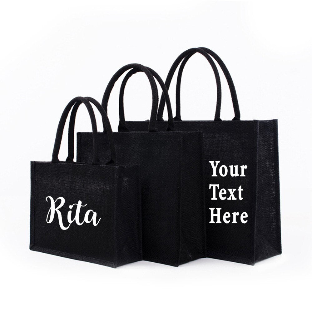 Personalized Signature Burlap Bag (Everyday Use, Shopping Bags or Groceries Bag)