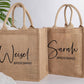 Personalized Signature Burlap Tote Bag