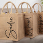 Personalized Signature Burlap Tote Bag