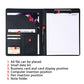 Customized Business Leather Notepad A4 File Organizer Portfolio Folder With Calculator