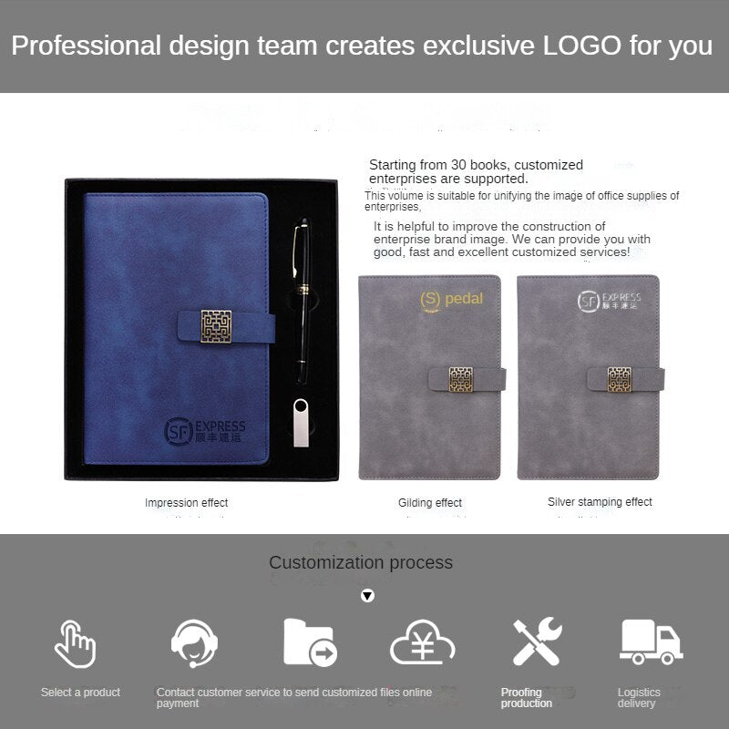 Customized Leather Signature Business A5 Notebook Office Stationery