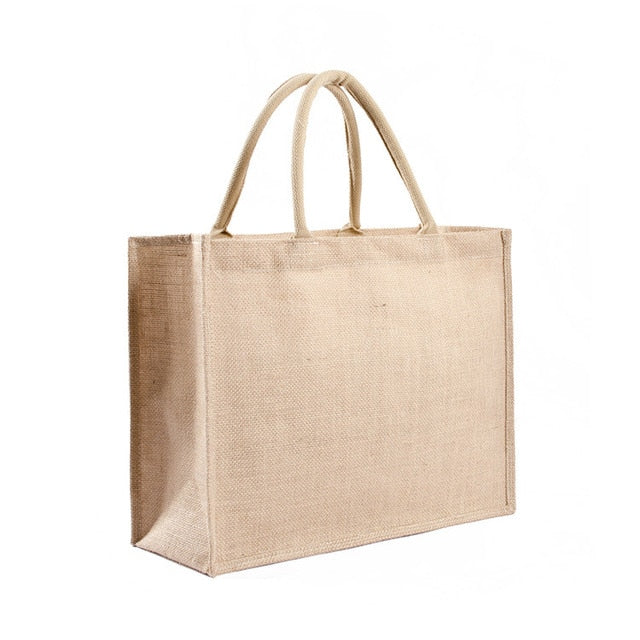 Personalized Signature Burlap Tote Bag