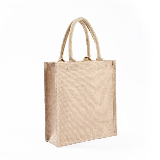 Personalized Signature Burlap Tote Bag