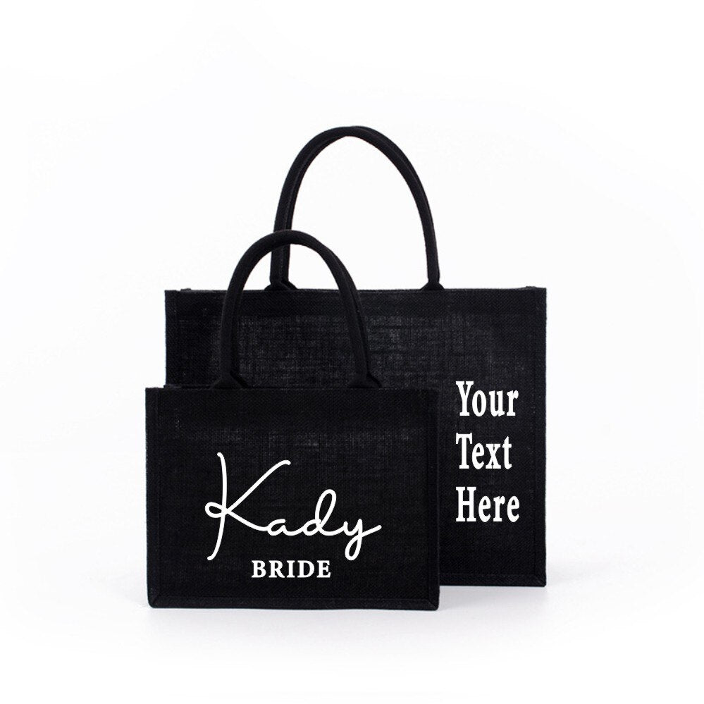 Personalized Signature Burlap Bag (Everyday Use, Shopping Bags or Groceries Bag)