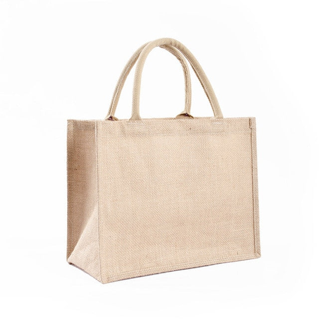 Personalized Signature Burlap Tote Bag