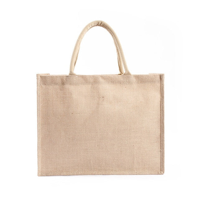 Personalized Signature Burlap Tote Bag