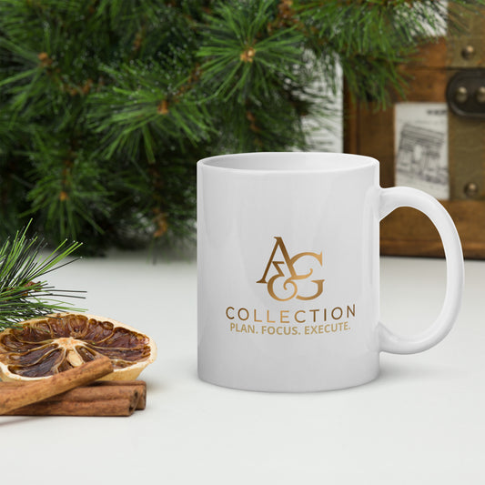 A&G Collection White Golden Glossy Mug